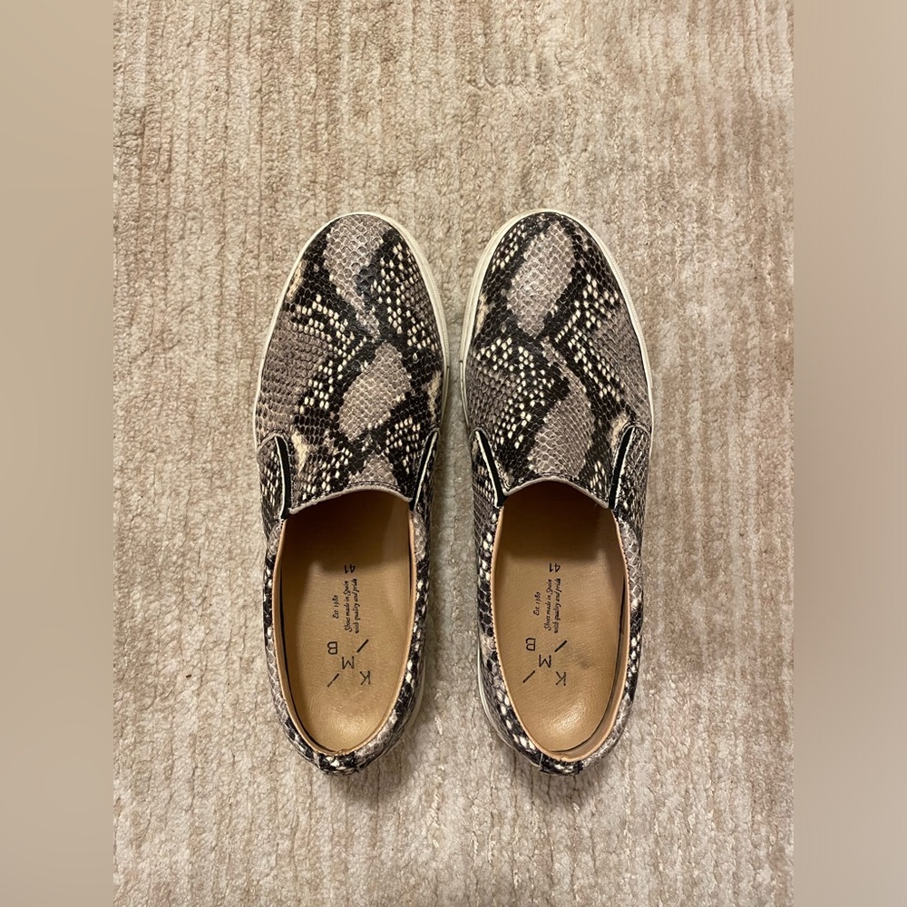 KMB Faux Snakeskin Slip-on Sneakers Size 41 - Picture 2 of 13